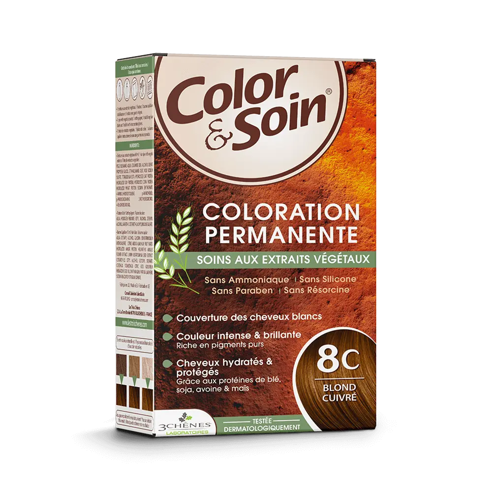 3 CHENES COLORATION 8C BLOND CUIVRE