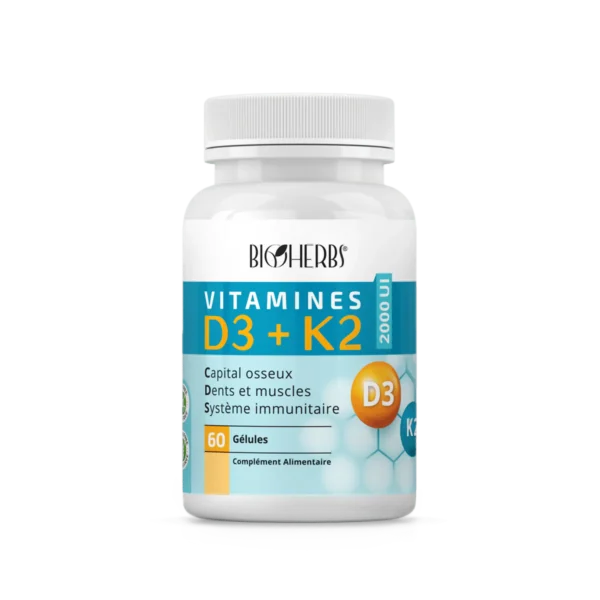BIOHERBS VITAMINES D3+K2 60 GELULE