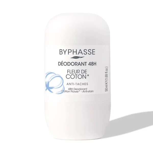 BYPHASSE ROLL-ON DEO ANTI TACHE FLEUR DE COTTON 50ML