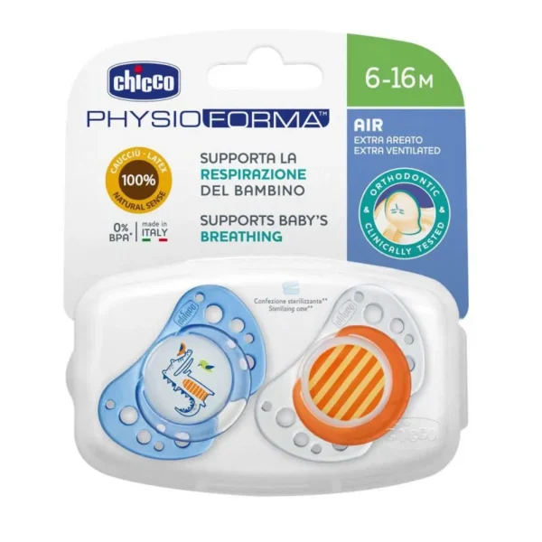 CHICCO SUCETTE PH AIR BLUE LTX 6-16M 2PCS