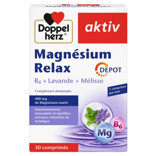 DOPPEL HERZ AKTIV MG RELAX VIT B6+LAVANDE+MELISSE BT30