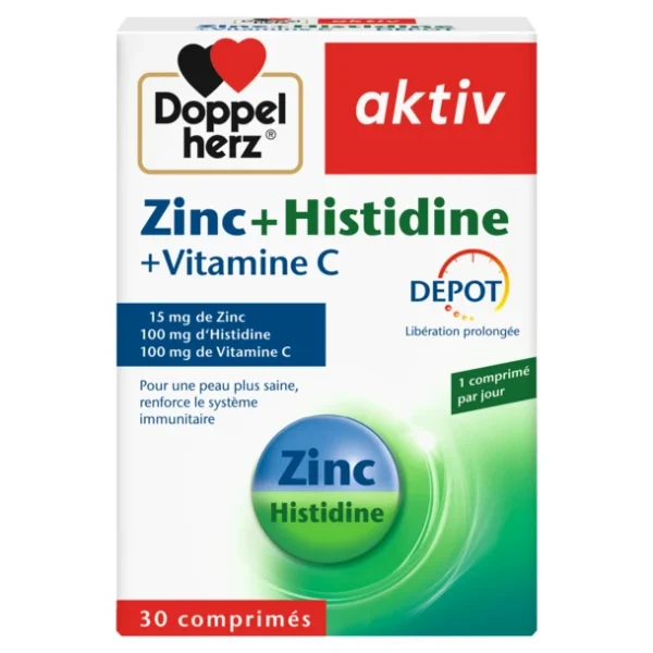 DOPPELHERZ AKTIV ZINC+HISTIDINE+VITAMINE C B/30 COMP