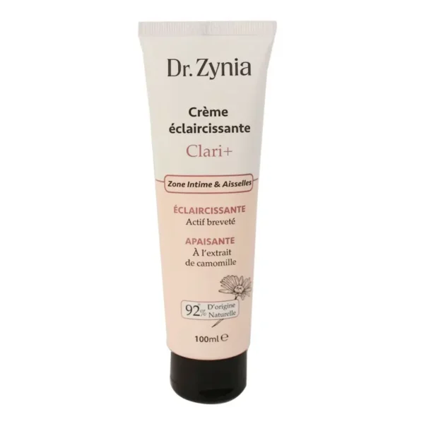DR ZYNIA CREME ECLAIRCISSANT CLARI+ ZONE INTIME ET AISSELLE A L EXTRAIT DE CAMOMILLE 100ML