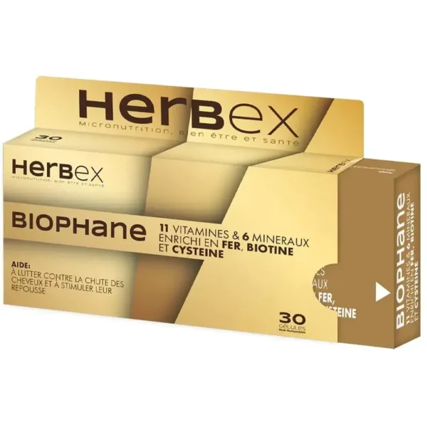 HERBEX BIOPHANE COMPLÉMENT ALIMENTAIRE DE CHUTE DES CHEVEUX 30 GELULES