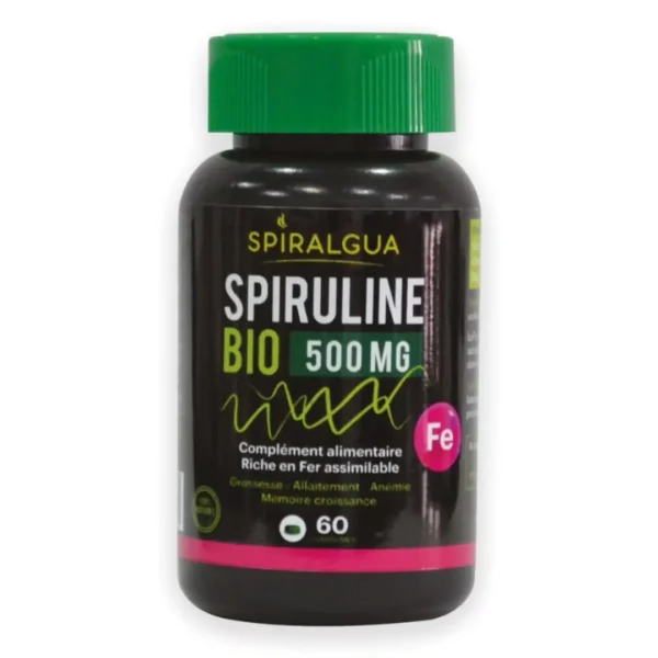 SPIRALGUA SPIRULINE BIO 500MG FER BT60