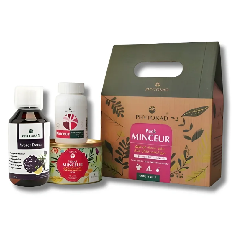 PHYTOKAD PACK MINCEUR 3 PRODUIT(TISANE MINCEUR 50 SACHET+WATER DETOX+ GÉLULE MINCEUR)CURE 1 MOIS