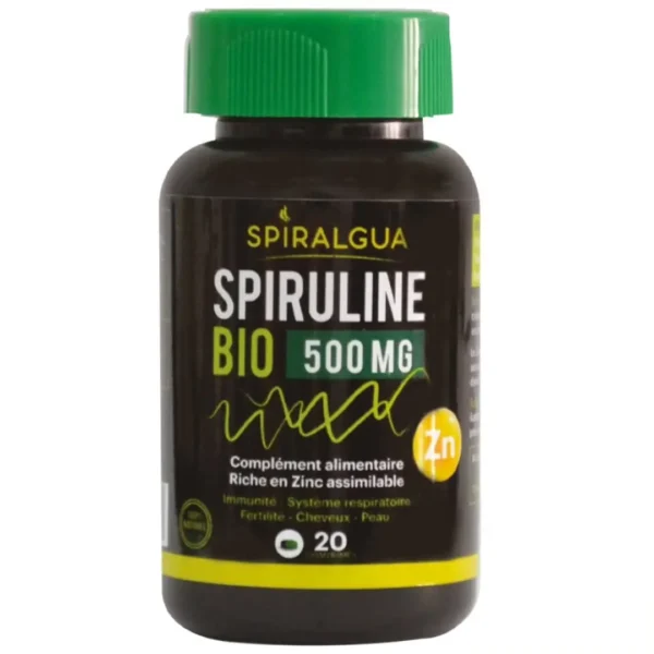 SPIRALGUA SPIRULINE BIO 500MG ZINC BT20