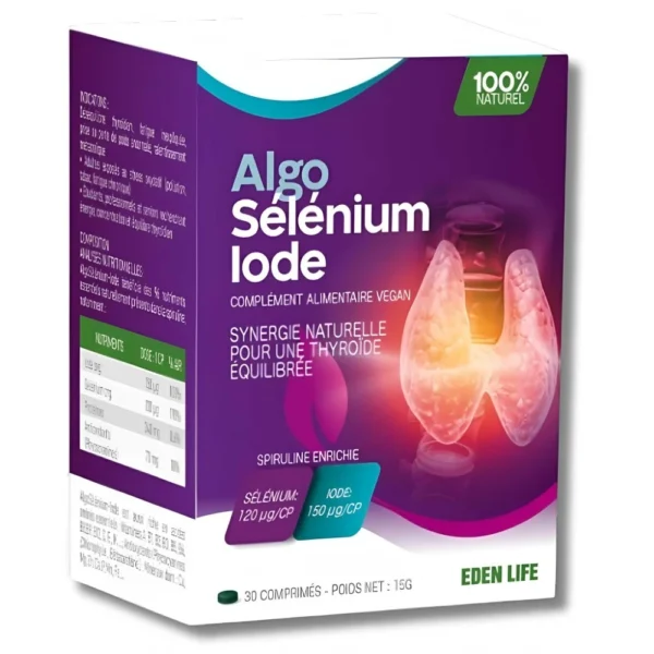 EDEN LIFE ALGO SÉLÉNIUM -IODE 30 COMPRIMÉS
