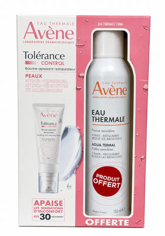 AVENE PACK TOLÉRANCE CONTROL BAUME  40ML + EAU THERMALE 150ML GRT