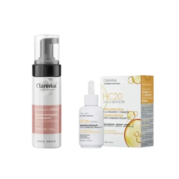 CLARENIA PACK HC 20 SERUM BOOSTER 30ML+LUMINANCE EFFECT MOUSSE NETTOYANTE ECLAIRCISSANTE 150ML (OFFERT)