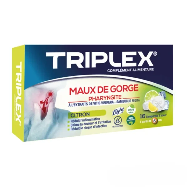 TRIPLEX MAUX DE GORGE CITRON BT/16