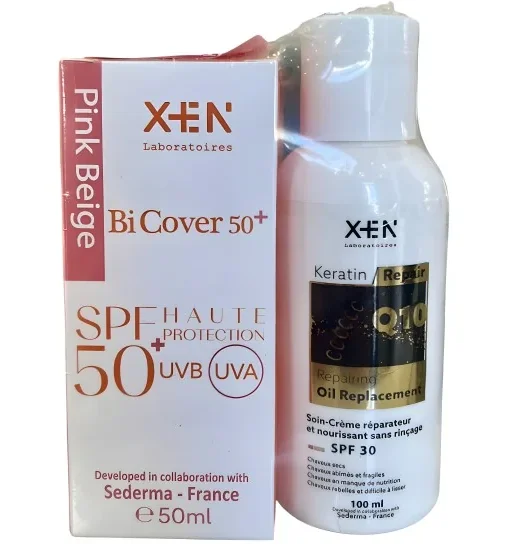 XEN DUO BICOVER 50+ BEIGE CLAIR + KERATIN OIL REPLACEMENT
