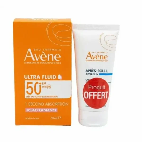AVENE DUO UF RADIANCE SPF50+ + LAIT AP/SOLEIL OFFERT