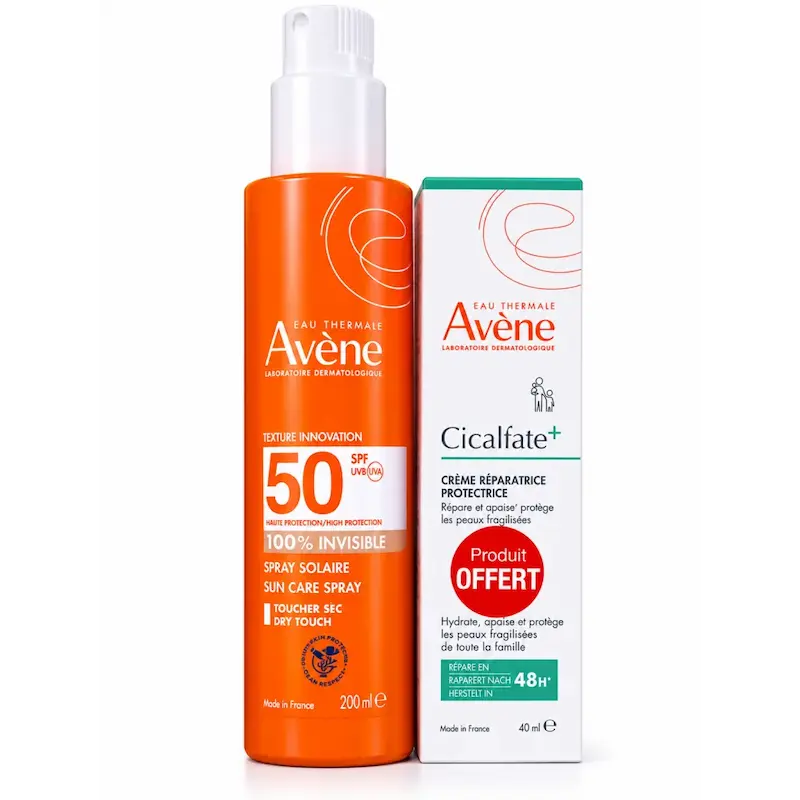 AVENE SPRAY SPF 50+ 200ML + CR CICALFATE 40ML GRATUIT