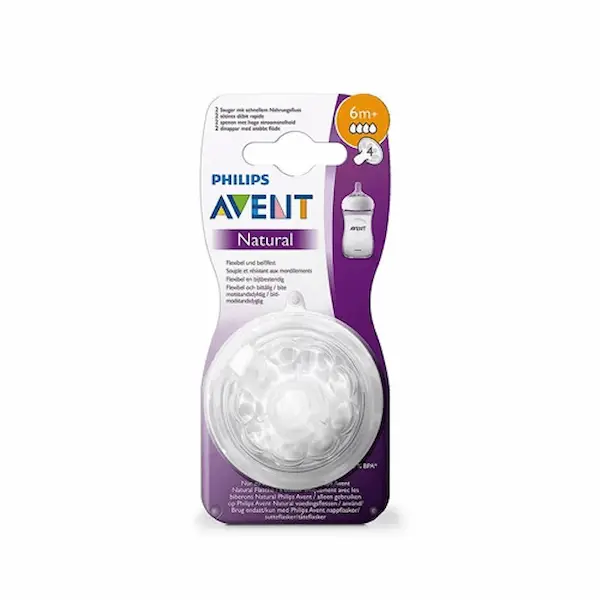 AVENT 2 TETINES NATURAL 6M+ SCF044/27