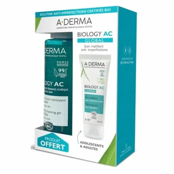A-DERMA PACK BIOLOGY AC GLOBAL + BIOLOGY AC GEL 200ML OFFERT