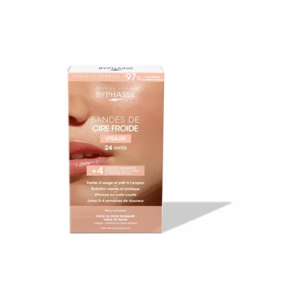 BYPHASSE BANDES DE CIRES FROIDE VISAGE 24 UNITES