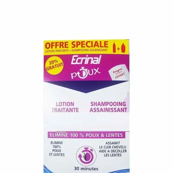 ECRINAL PACK ANTI POUX LOTION+SHAMP+PEIGNE