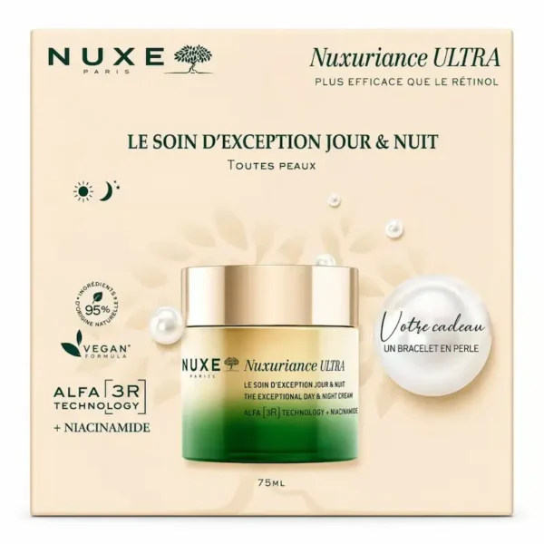 NUXE COFFRET NUXURIANCE ULTRA SOIN D EXEPTION JOUR&NUIT 75ML+BRACELET GRATUIT