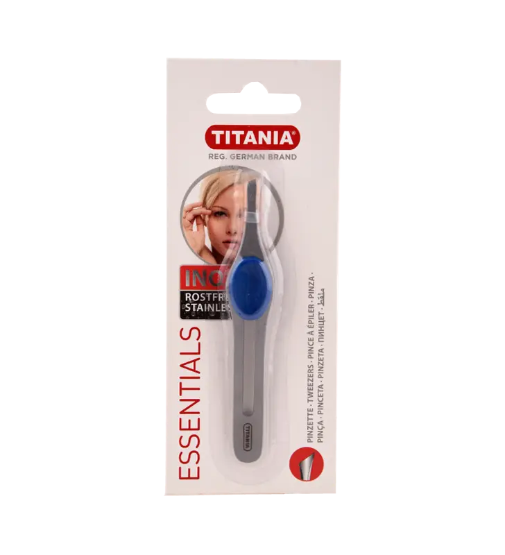 TITANIA PINCE A EPILER INOX POIGNÉE BLEU 1090/ 60 B