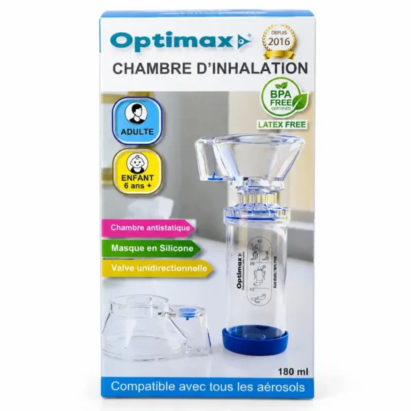 OPTIMAX CHAMBRE D'INHALATION ADULTE ET ENFANT 6ANS+180ML