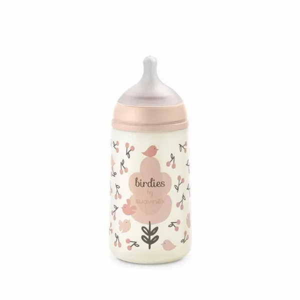 SUAVINEX BIBERON EN SILICONE ROSE +3M(M) 270ML