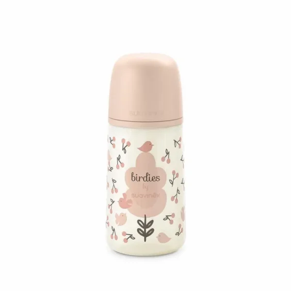 SUAVINEX BIBERON EN SILICONE ROSE +3M(M) 270ML