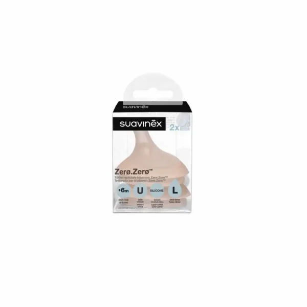 SUAVINEX TETINE EN SILICONE ZERO.ZERO 2PCS +6M(L) 01 FAIR TONE