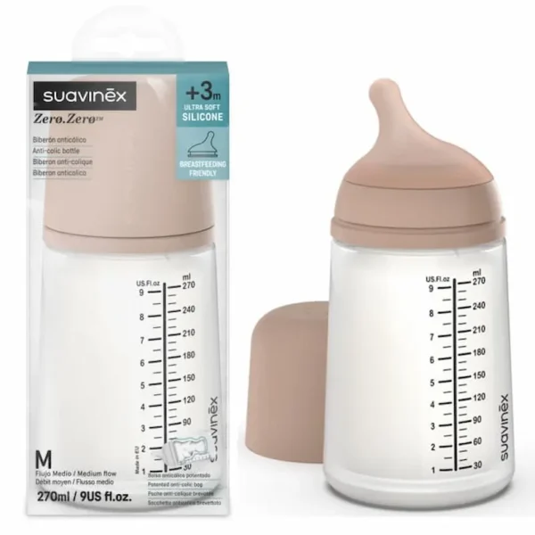 SUAVINEX ZERO.ZERO BIBERON EN SILICONE +3M(M) 270ML